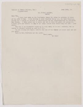 Letter to Edward F. Milburn, June 18, 1910