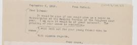 Letter to Emanuel Libman, September 9, 1912