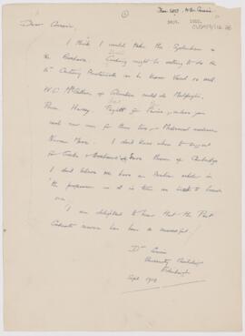 Letter to John Dixon Comrie, September 1913