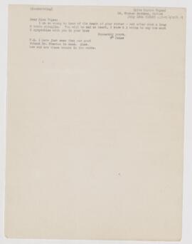 Letter to Marcia C. Noyes, July 13, 1908