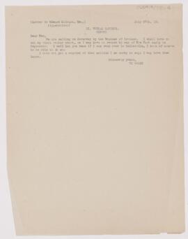 Letter to Edward F. Milburn, July 27, 1910