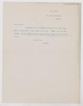Letter to Charles Daniel Parfitt, November 14, 1917
