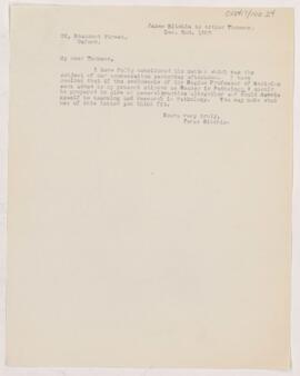 Letter to Arthur Thomson, December 2, 1903