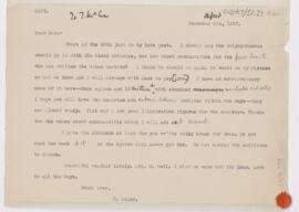 Letter to Thomas McCrae, December 6, 1907