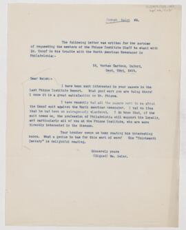 Letter to Joseph P. Walsh, September 22, 1908
