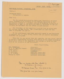 Letter to William Osler, ( June 1908 ?)