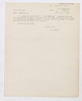 Letter to John Young Walker MacAlister, December 26, 1918