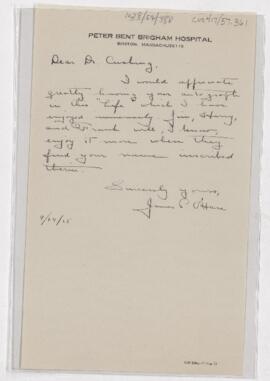 Letter to Harvey Cushing, September 24, 1925