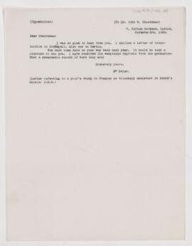 Letter to John Woolman Churchman, November 3, 1905