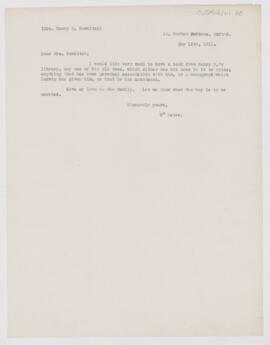 Letter to Mrs. Henry Pickering Bowditch, May 15, 1911
