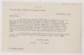 Letter to Anson Phelps Stokes, November 1, 1912
