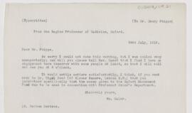 Letter to Henry Phipps, July 24, 1912