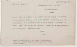 Letter to Francis John Shepherd, November 22, 1919