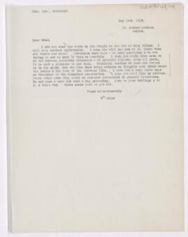 Letter to Mabel Brewster, May 19, 1919