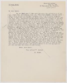Letter to Grace Revere Osler, January 11, 1899