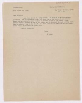 Letter to Robert Tait McKenzie, January 3, 1919