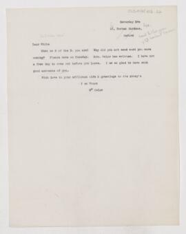 Letter to James William White, (September 1905 ?)