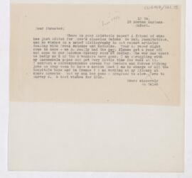 Letter to Edward Clark Streeter, January 12, 1916