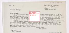 Letter to Thomas Archibald Malloch, July 31, 1919