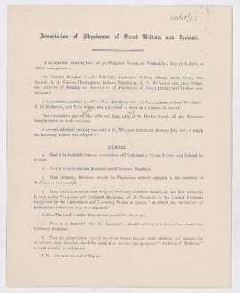 Report, Association of Physicians of Great Britain and Ireland