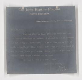 Letter to Herbert Albert Laurens Fisher, January 12, 1906