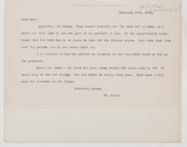 Letter to Thomas McCrae, February 15, 1912