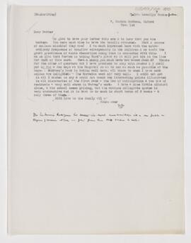 Letter to Lewellys Franklin Barker, November 1, 1906