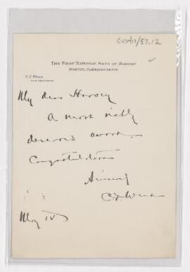 Letter to Harvey Cushing, May 4, 1926(?)