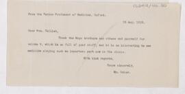Letter to Maud Wilson Mellish, August 23, 1918