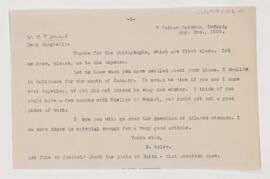 Letter to Campbell Palmer Howard, August 3, 1905