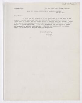 Letter to John Lynn Thomas, May 3, 1916