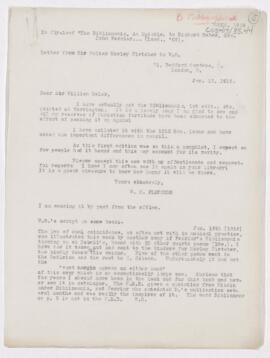 Letter to William Osler