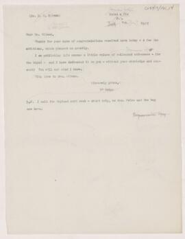 Letter to Daniel Coit Gilman, July 7, 1904