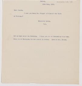 Letter to Henry Barton Jacobs, June 20, 1913
