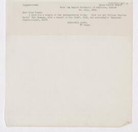 Letter to Marcia C. Noyes, July 16, 1915