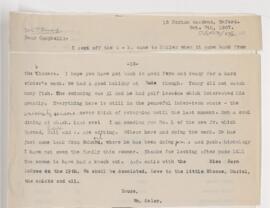 Letter to Campbell Palmer Howard, October 7, 1907