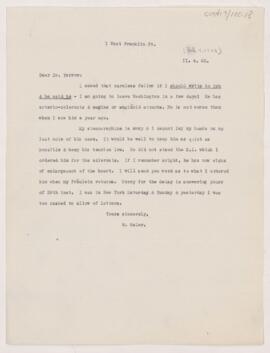 Letter to H.C. Yarrow, February 4, 1902