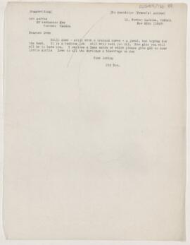 Letter to Gwendolyn Francis Andras, November 25, 1919