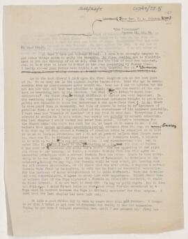 Letter to William Osler, October 19, 1876