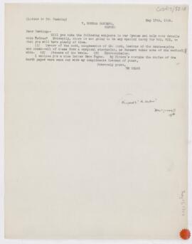 Letter to Harvey Cushing, May 17, 1906