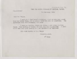 Letter to Henry Phipps, February 12, 1912