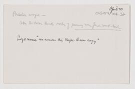 Cushing's notes, 1908