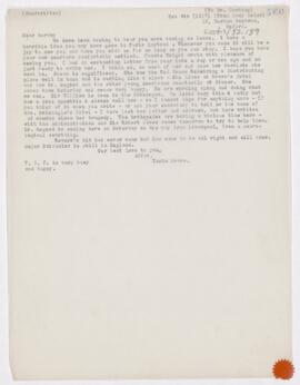 Letter to Harvey Cushing, December 4, 1917