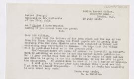 Letter to William Osler, July 15, 1915
