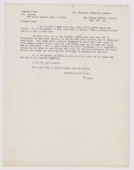 Letter to Gwendolyn Francis Andras, February 2, 1910