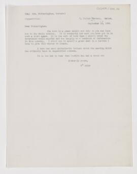 Letter to  Fotheringham, September 15, 1906