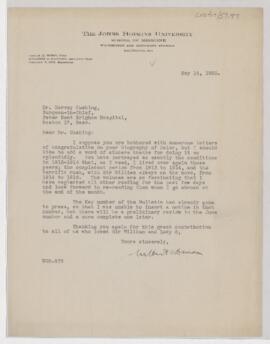 Letter to Harvey Cushing, May 14, 1925
