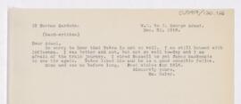 Letter to John George Adami, December 30, 1915