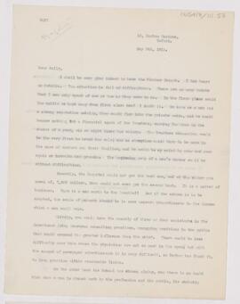 Letter to Howard Atwood Kelly, May 9, 1911