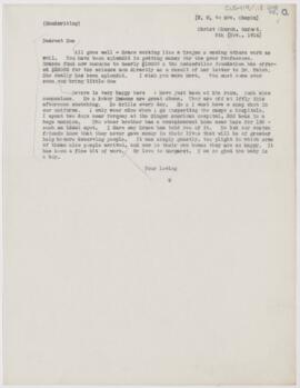 Letter to Susan Revere Chapin, November 6, 1914